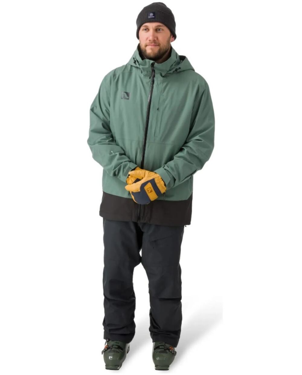 FLYLOW Men's Dante Hooded Jacket XL Green Black Waterproof Skiing Outdoors NWT